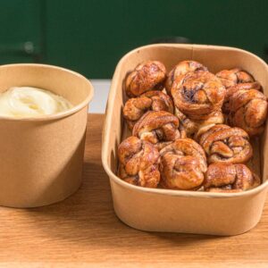 Mini Cinnamon Buns With Cream Cheese Dip Small Portion