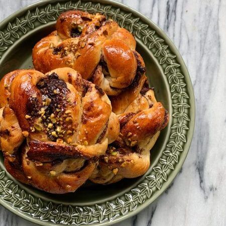 Chocolate and Pistachio Babka Buns