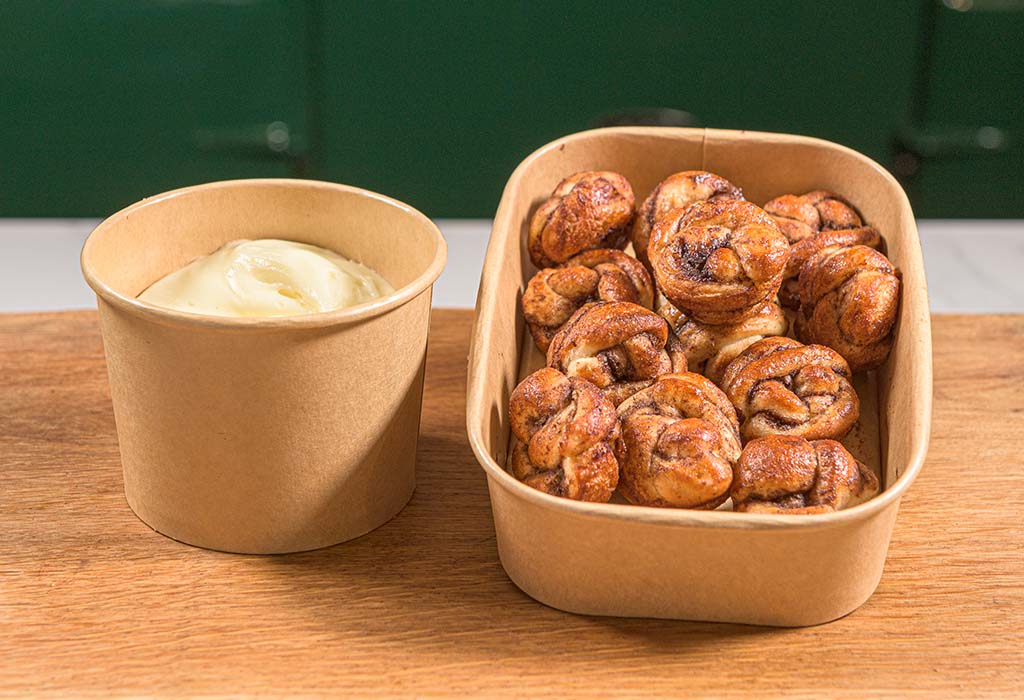 Mini Cinnamon Buns With Cream Cheese Dip - A Bite-Sized Cinnamon Square Treat Made For Sharing